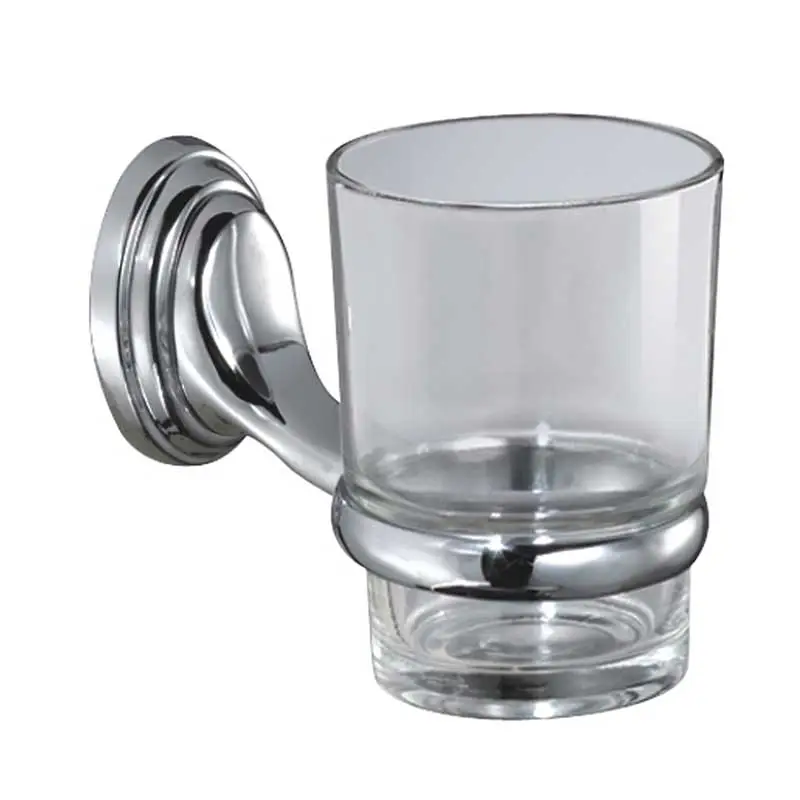 Washroom Wall Mount Zamac Tumbler Holder with Chrome Finish